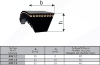 Клиновые ремни Ремень автомобильный AVX10-875 Lp Pix