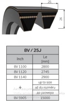 Многоручьевые ремни 2/8V-25J-2240 (5690мм) Rubena